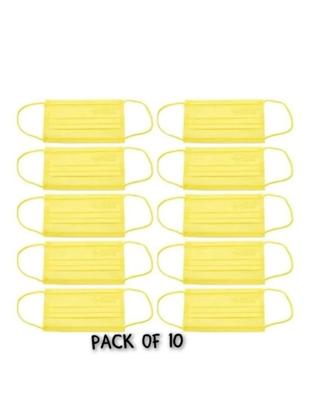 Medic Therapeutics Face masks. PACK OF 10-YELLOW-NEW